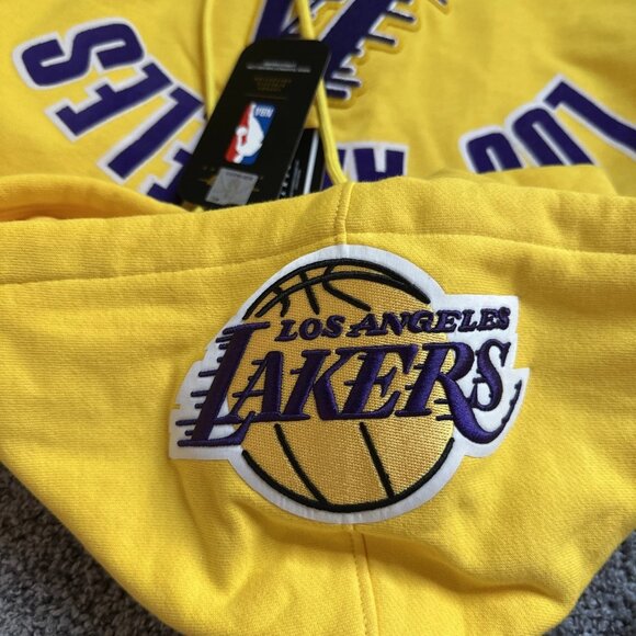 Pro Standard Los Angeles Lakers Yellow Stacked Hoodie Size Medium - Picture 7 of 11